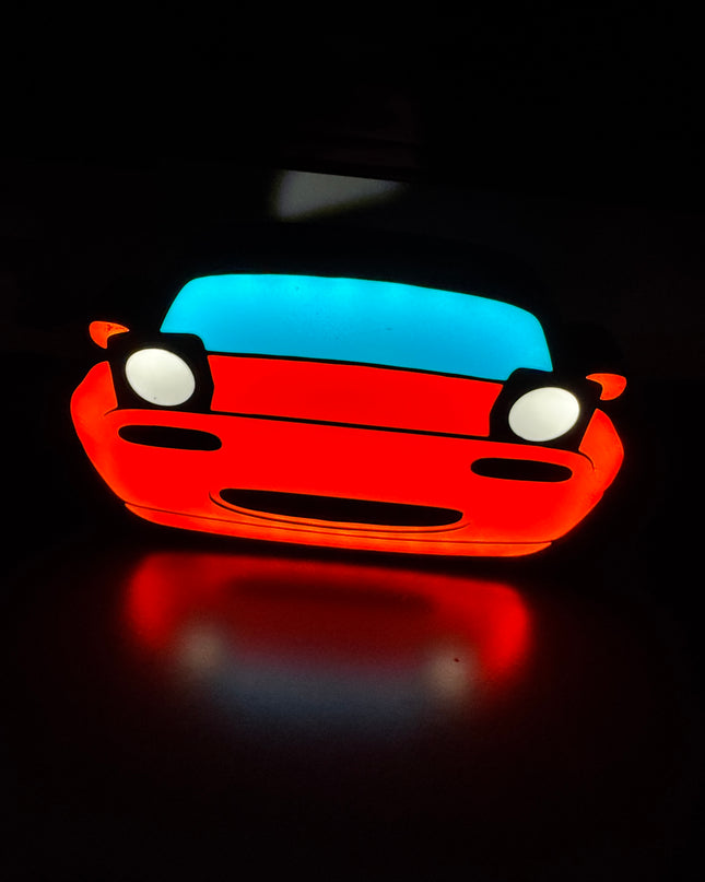 Lampe Mazda - Lightbox 3D LED | Design Noir, Rouge, Blanc & Bleu | USB