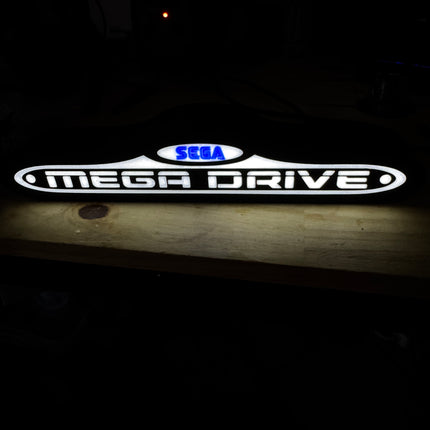 Lampe Mega Drive - Lightbox 3D LED | Design Noir, Blanc & Bleu | USB