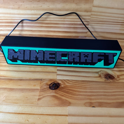 Lampe Minecraft - Lightbox 3D LED | Design Noir, Vert & Gris | USB