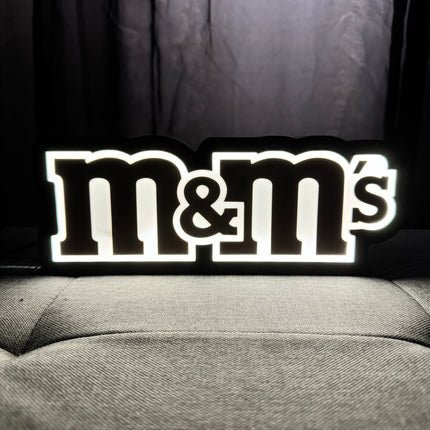 Lampe M&M’s - Lightbox 3D LED | Design Noir, Blanc & Marron | USB