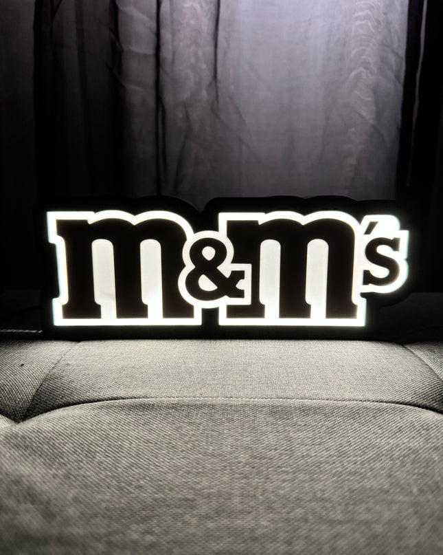 Lampe M&M’s - Lightbox 3D LED | Design Noir, Blanc & Marron | USB