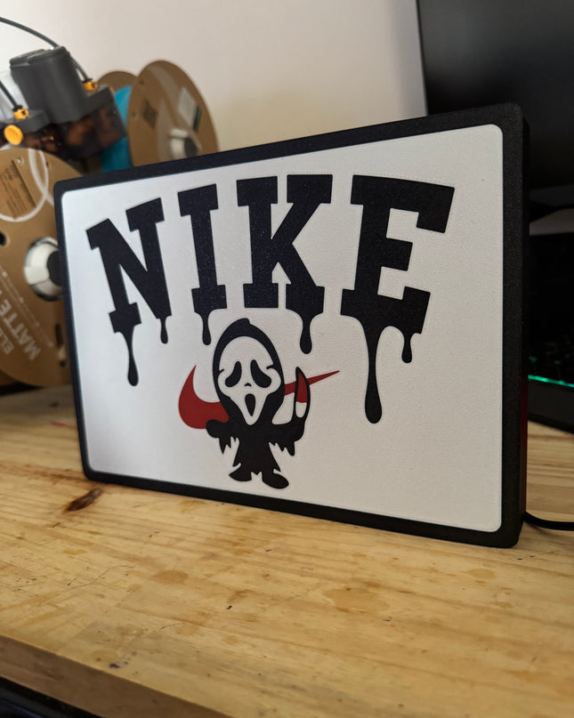 Lampe Nike - Lightbox 3D LED | Design Noir, Blanc & Rouge | USB