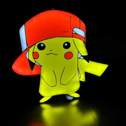 Lampe Pokémon Casquette - Lightbox 3D LED | Design Noir, Rouge, Blanc & Jaune | USB