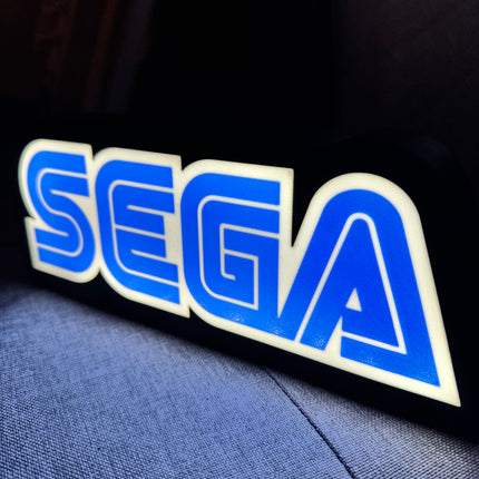Lampe SEGA - Lightbox 3D LED | Design Noir, Bleu & Blanc | USB