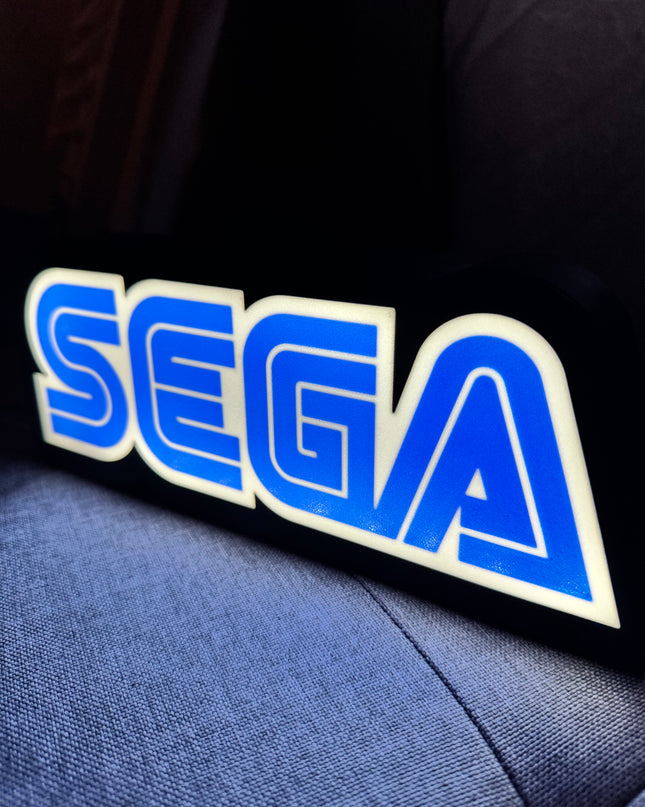 Lampe SEGA - Lightbox 3D LED | Design Noir, Bleu & Blanc | USB