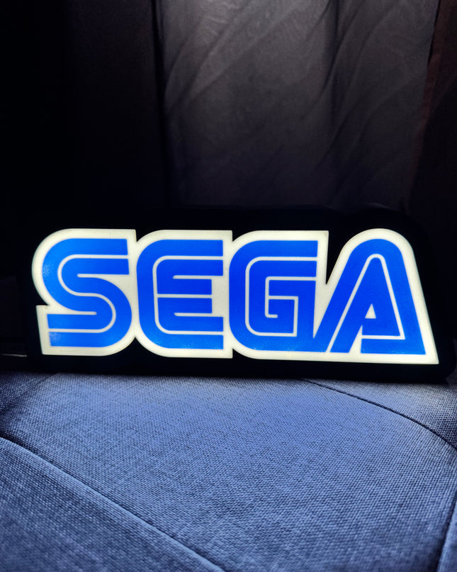 Lampe SEGA - Lightbox 3D LED | Design Noir, Bleu & Blanc | USB