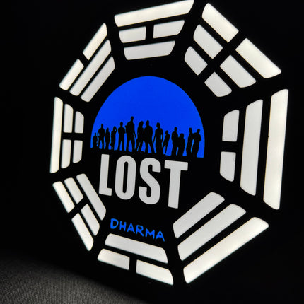 Lampe LOST Les Disparus - Lightbox 3D LED | Design Noir, Blanc & Bleu | USB