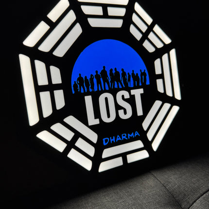 Lampe LOST Les Disparus - Lightbox 3D LED | Design Noir, Blanc & Bleu | USB