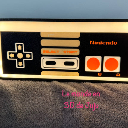 Lampe Manette NES - Lightbox 3D LED | Design Noir, Blanc, Rouge & Gris | USB
