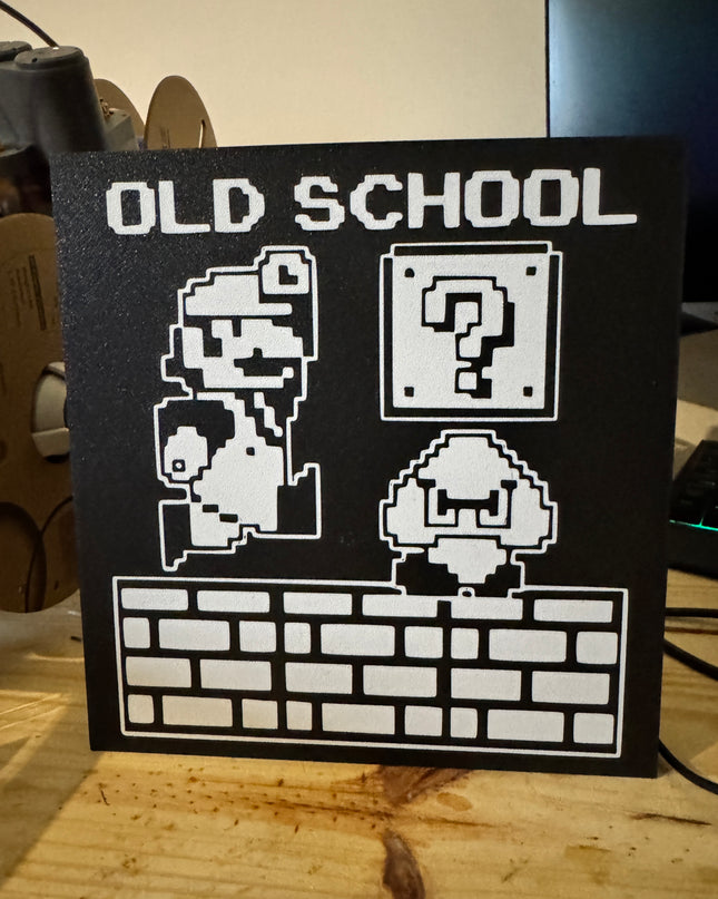 Lampe Mario Old School - Lightbox 3D LED | Design Noir & Blanc | USB