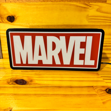 Lampe Marvel - Lightbox 3D LED | Design Noir, Rouge & Blanc | USB