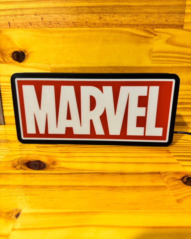 Lampe Marvel - Lightbox 3D LED | Design Noir, Rouge & Blanc | USB