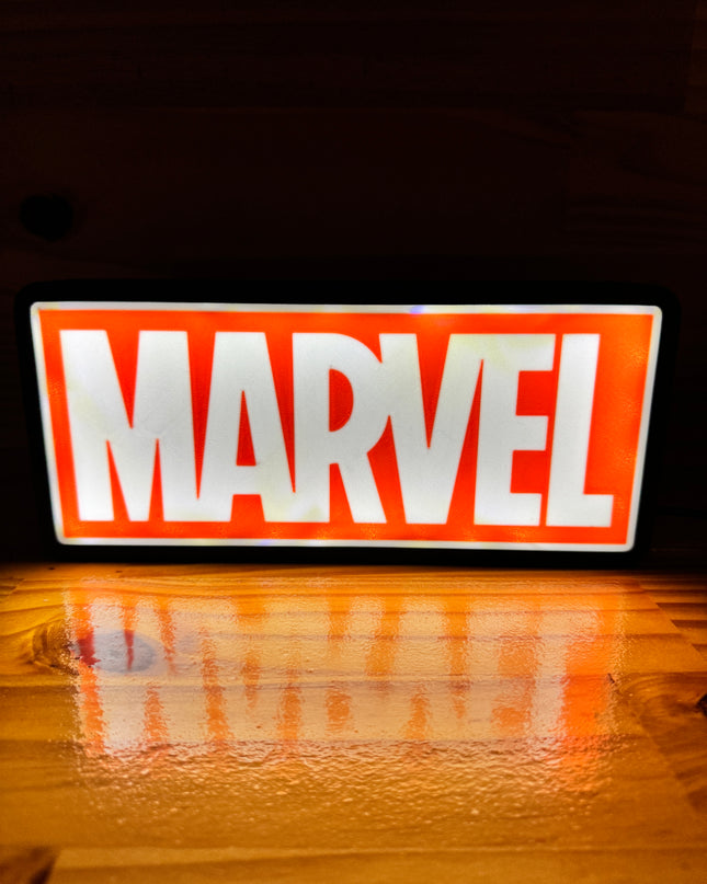 Lampe Marvel - Lightbox 3D LED | Design Noir, Rouge & Blanc | USB
