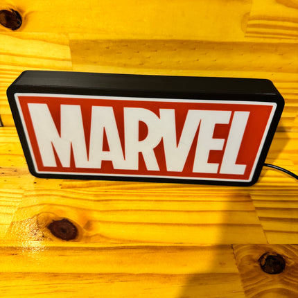 Lampe Marvel - Lightbox 3D LED | Design Noir, Rouge & Blanc | USB