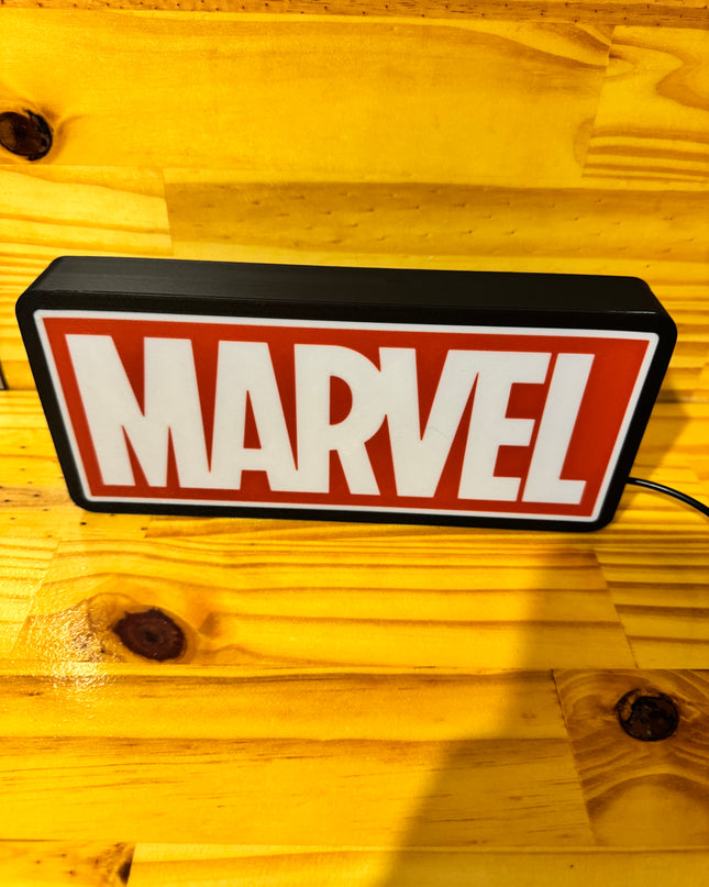 Lampe Marvel - Lightbox 3D LED | Design Noir, Rouge & Blanc | USB