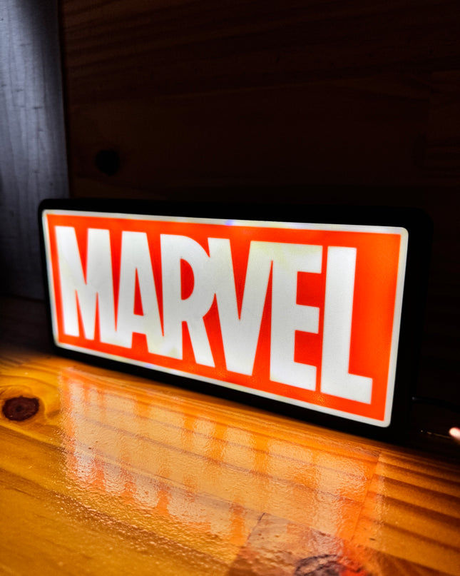 Lampe Marvel - Lightbox 3D LED | Design Noir, Rouge & Blanc | USB