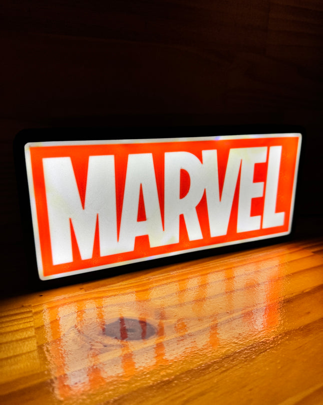 Lampe Marvel - Lightbox 3D LED | Design Noir, Rouge & Blanc | USB