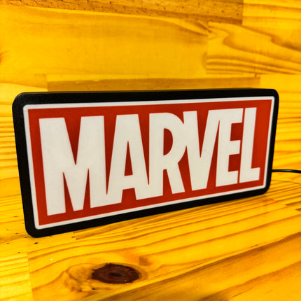 Lampe Marvel - Lightbox 3D LED | Design Noir, Rouge & Blanc | USB