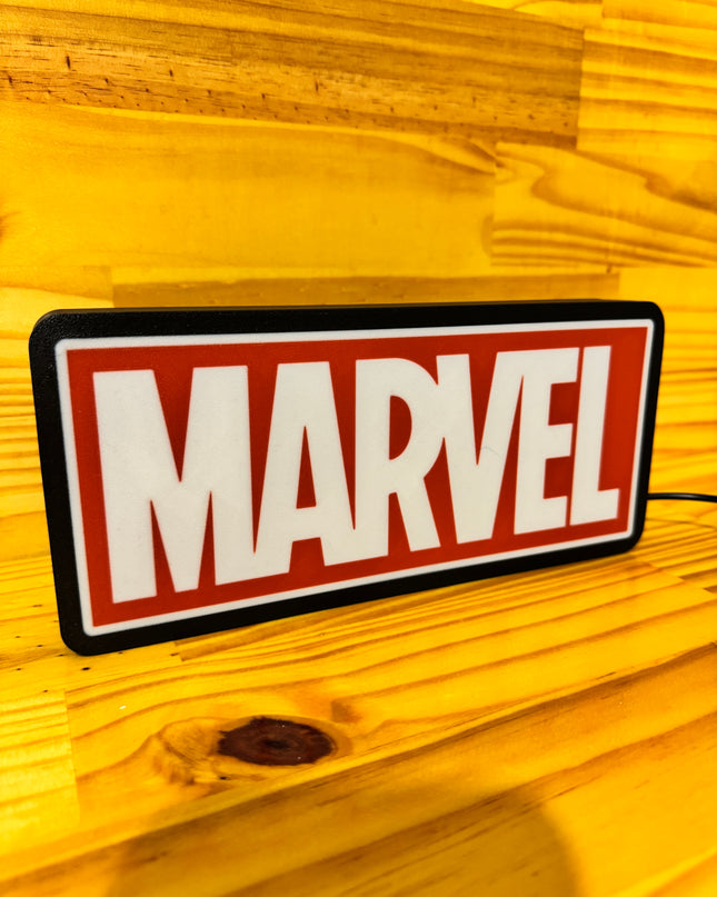 Lampe Marvel - Lightbox 3D LED | Design Noir, Rouge & Blanc | USB