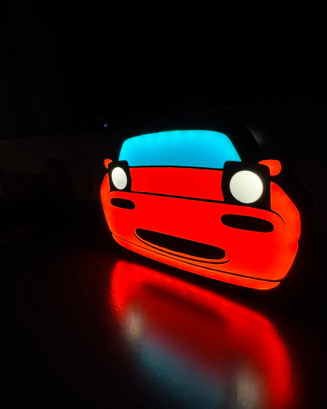 Lampe Mazda - Lightbox 3D LED | Design Noir, Rouge, Blanc & Bleu | USB