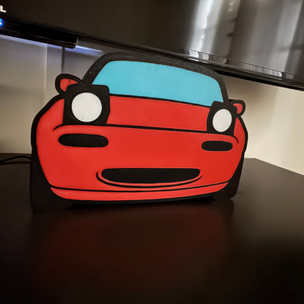 Lampe Mazda - Lightbox 3D LED | Design Noir, Rouge, Blanc & Bleu | USB