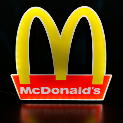 Lampe McDonald's - Lightbox 3D LED | Design Noir, Rouge, Blanc & Jaune | USB