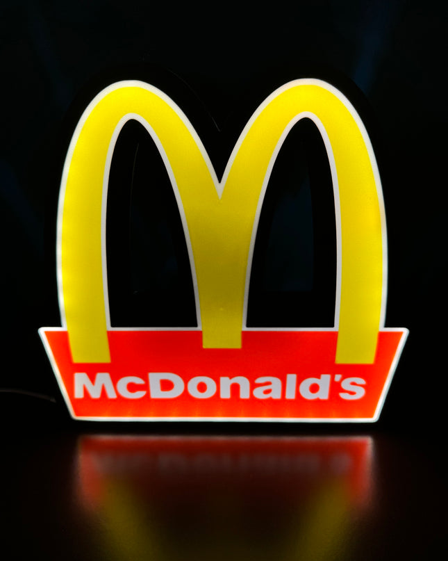 Lampe McDonald's - Lightbox 3D LED | Design Noir, Rouge, Blanc & Jaune | USB