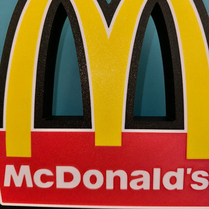 Lampe McDonald's - Lightbox 3D LED | Design Noir, Rouge, Blanc & Jaune | USB