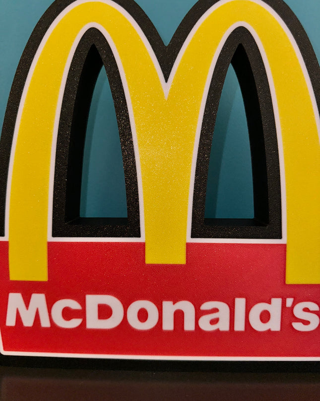 Lampe McDonald's - Lightbox 3D LED | Design Noir, Rouge, Blanc & Jaune | USB