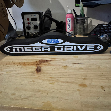 Lampe Mega Drive - Lightbox 3D LED | Design Noir, Blanc & Bleu | USB