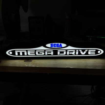 Lampe Mega Drive - Lightbox 3D LED | Design Noir, Blanc & Bleu | USB