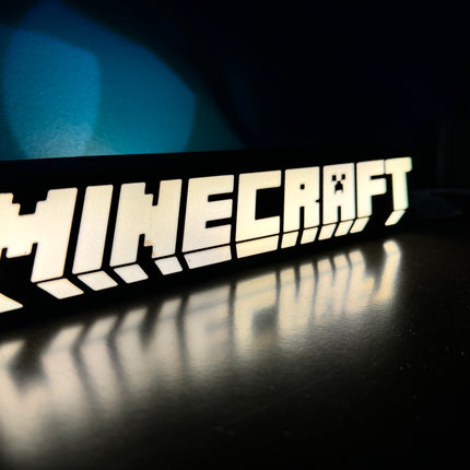 Lampe Minecraft - Lightbox 3D LED | Design Noir & Blanc | USB
