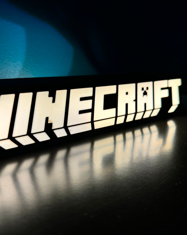 Lampe Minecraft - Lightbox 3D LED | Design Noir & Blanc | USB