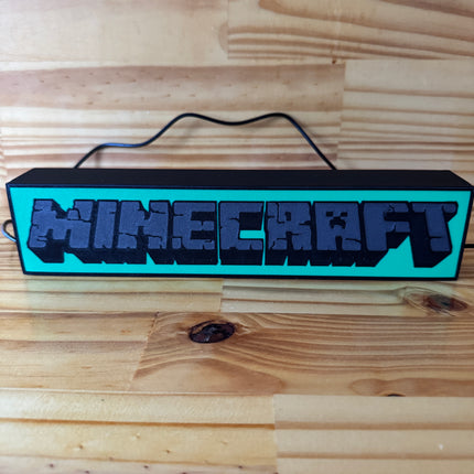 Lampe Minecraft - Lightbox 3D LED | Design Noir, Vert & Gris | USB
