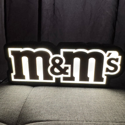 Lampe M&M’s - Lightbox 3D LED | Design Noir, Blanc & Marron | USB