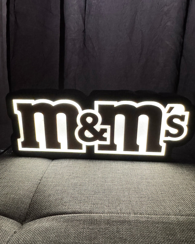 Lampe M&M’s - Lightbox 3D LED | Design Noir, Blanc & Marron | USB