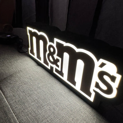 Lampe M&M’s - Lightbox 3D LED | Design Noir, Blanc & Marron | USB
