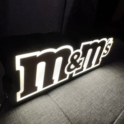 Lampe M&M’s - Lightbox 3D LED | Design Noir, Blanc & Marron | USB