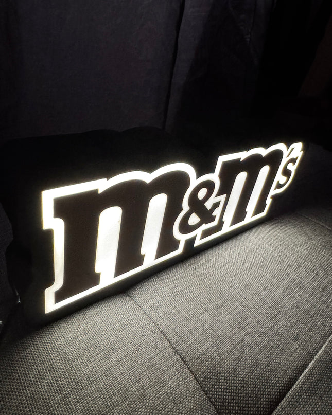 Lampe M&M’s - Lightbox 3D LED | Design Noir, Blanc & Marron | USB