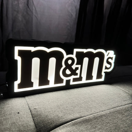 Lampe M&M’s - Lightbox 3D LED | Design Noir, Blanc & Marron | USB
