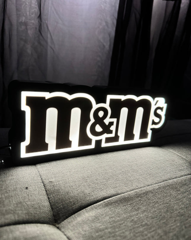Lampe M&M’s - Lightbox 3D LED | Design Noir, Blanc & Marron | USB