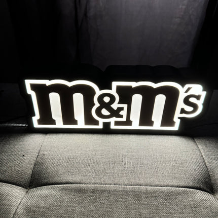 Lampe M&M’s - Lightbox 3D LED | Design Noir, Blanc & Marron | USB