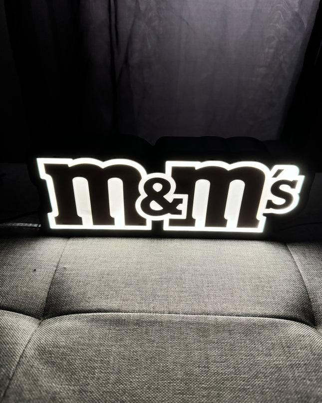 Lampe M&M’s - Lightbox 3D LED | Design Noir, Blanc & Marron | USB