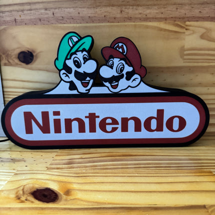 Lampe Mario & Luigi - Nintendo Lightbox 3D LED | Design Noir, Blanc, Rouge & Vert | USB