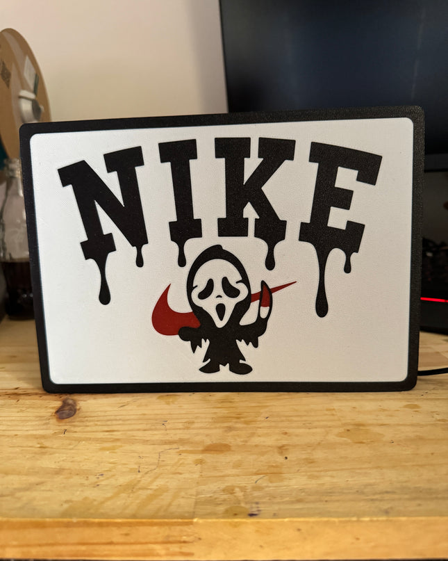 Lampe Nike - Lightbox 3D LED | Design Noir, Blanc & Rouge | USB