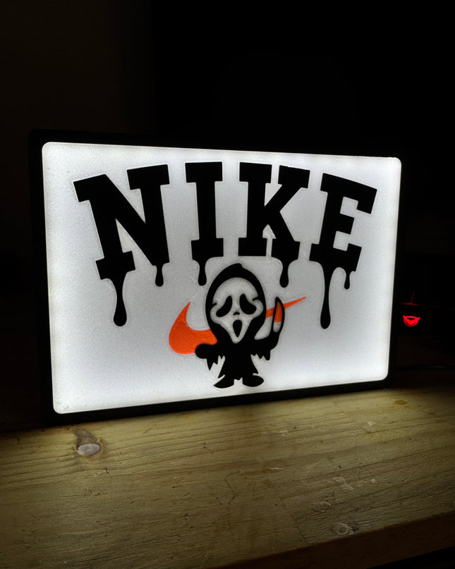 Lampe Nike - Lightbox 3D LED | Design Noir, Blanc & Rouge | USB