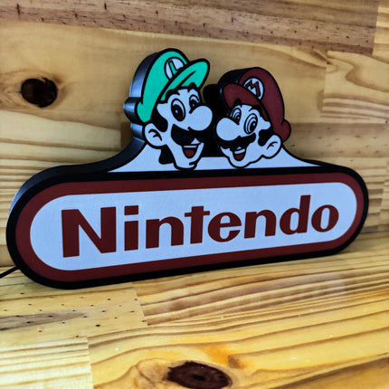 Lampe Mario & Luigi - Nintendo Lightbox 3D LED | Design Noir, Blanc, Rouge & Vert | USB