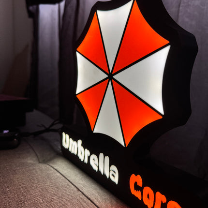 Lampe Resident Evil - Umbrella Corporation Lightbox 3D LED | Design Noir, Blanc & Rouge | USB