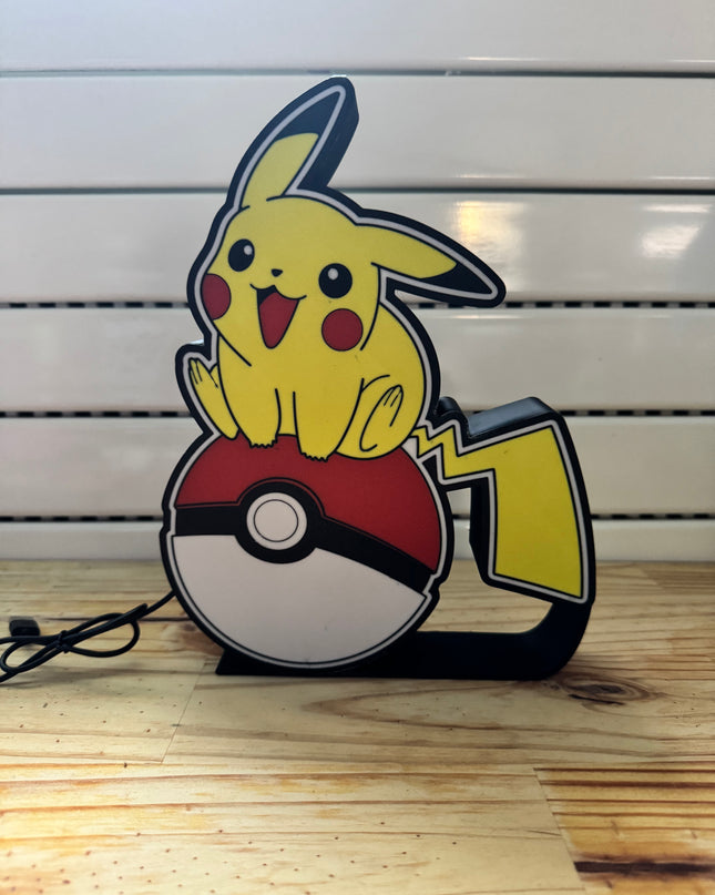 Lampe Pikachu Pokéball - Lightbox 3D LED | Design Noir, Rouge, Blanc & Jaune | USB