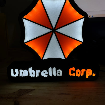 Lampe Resident Evil - Umbrella Corporation Lightbox 3D LED | Design Noir, Blanc & Rouge | USB